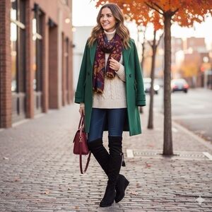 *PREVIOUSLY WORN* JOURNEE COLLECTION Tassel-Buckle-Braided-Wedge-Zip-Up Boots